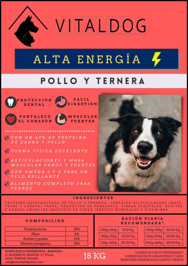 VITALDOG-PIENSO-PERROS-ALTA-ENERGÍA-POLLO-TERNERA