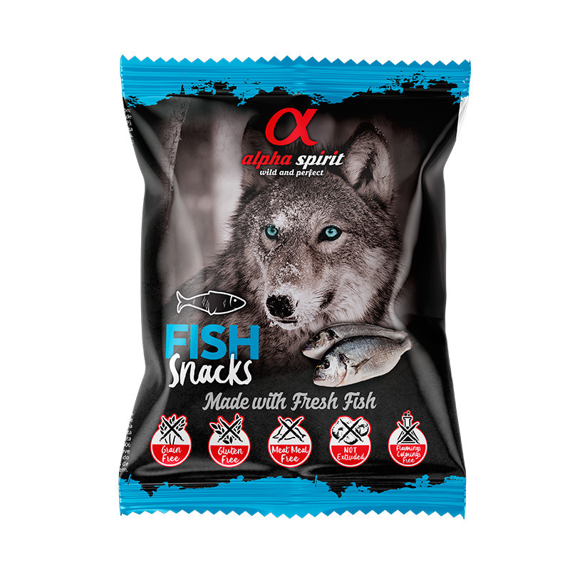 Alpha Spirit Snacks de Pescado perro (24 bolsas x 50g)